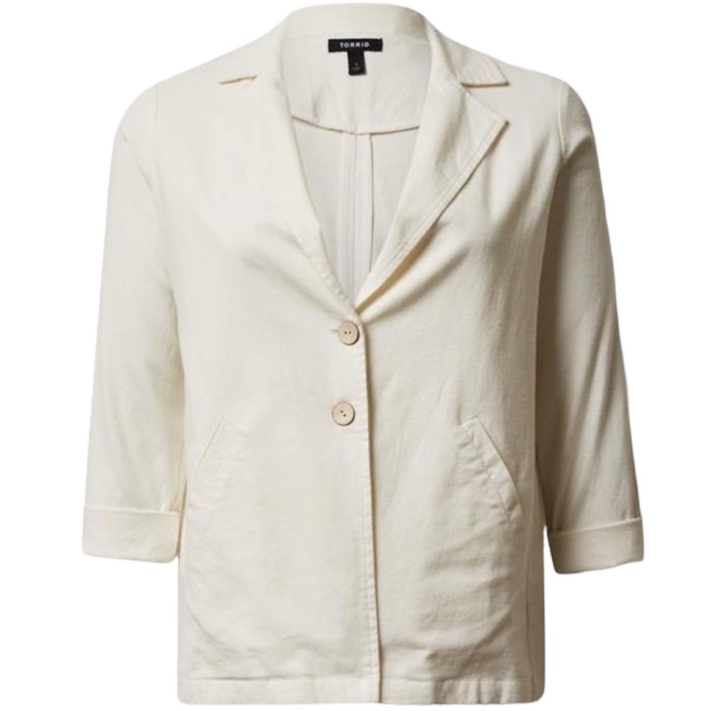 Torrid linen button front blazer size 2x new with tags